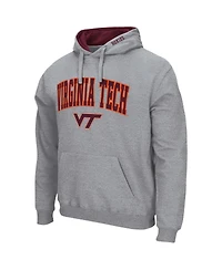 Men's Colosseum Heathered Gray Virginia Tech Hokies Arch and Logo 3.0 Pullover Hoodie