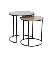 Aluminum Industrial Accent Table, Set of 2