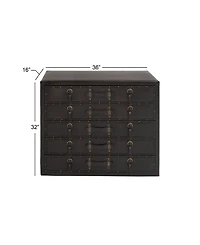 Faux Leather and Wood Traditional Chest