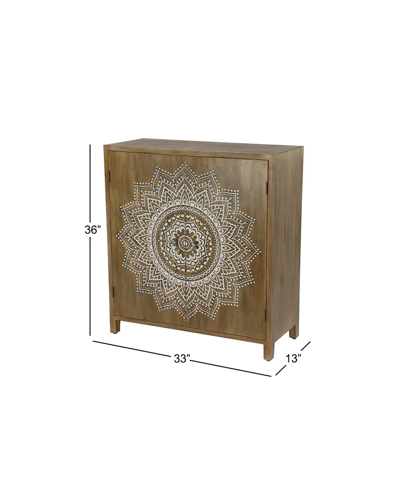 Wood Boho Style Cabinet
