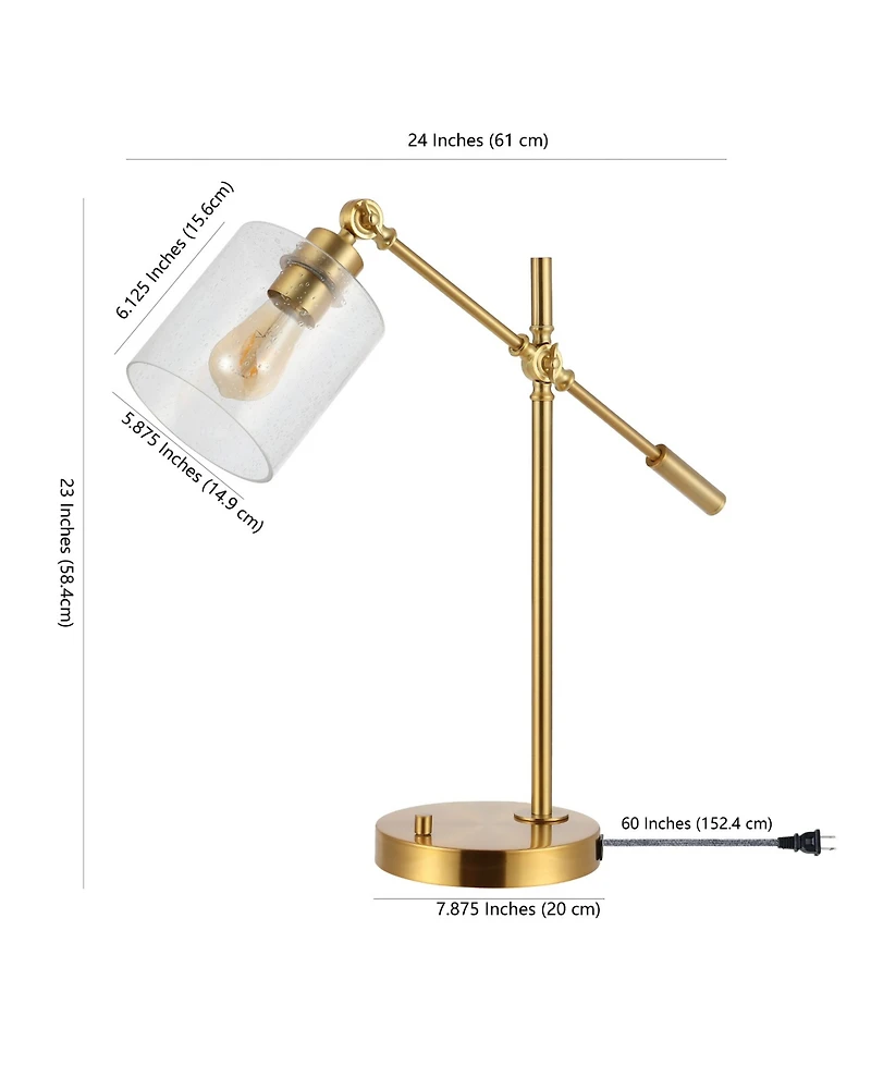 Kathryn Classic Glass Adjustable Head Modern Usb Charging Led Task Lamp