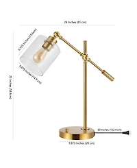 Kathryn Classic Glass Adjustable Head Modern Usb Charging Led Task Lamp