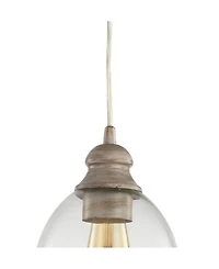 Fontaine 6.25" Adjustable Greige Glass Led Pendant