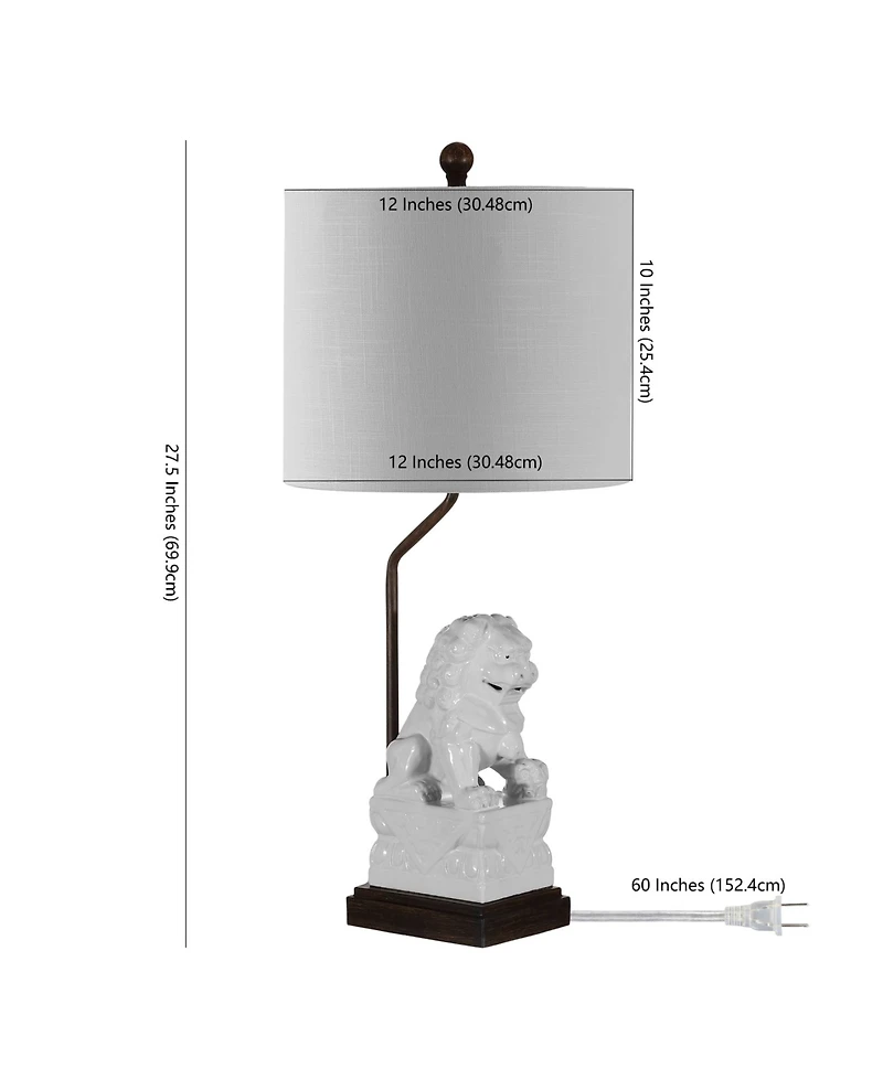 Guardian Lion Ceramic Classic Modern Led Table Lamp