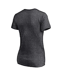 Women's Heathered Charcoal Atlanta Braves 2021 National League Champions Locker Room Plus Size V-Neck T-shirt