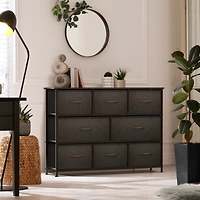 Sorbus 8 Drawers Wide Dresser - Organizer Unit with Steel Frame Wood Top and handle