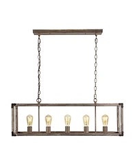 Jonathan Y Magnolia Adjustable Iron Rustic Farmhouse Led Pendant