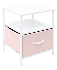 Sorbus 1 Drawers Nightstand with Shelf - Steel Frame, Wood Top & Easy Pull Fabric Bins - Perfect for Home, Bedroom, Office & College Dorm
