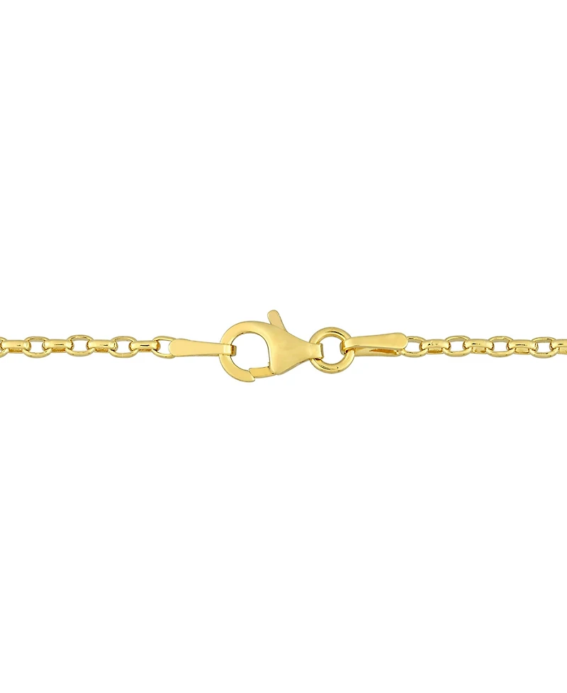 Cultured Freshwater Pearl (3 - 6-1/2mm) & White Topaz (1/8 ct. t.w.) Cluster Bar 18" Pendant Necklace in 18k Gold-Plated Sterling Silver