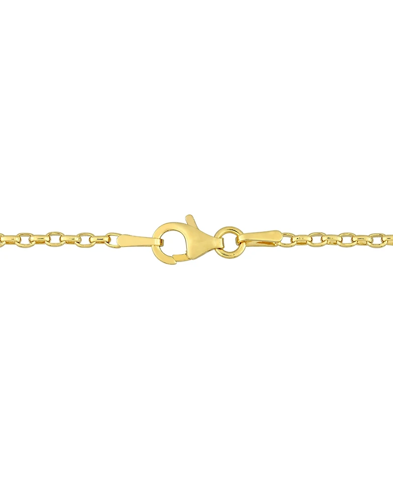 Cultured Freshwater Pearl (4-1/2 - 8mm) & White Topaz (1/20 ct. t.w.) Graduated Curved Bar 18" Pendant Necklace in 18k Gold-Plated Sterling Silver
