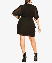 City Chic Plus Sequin Wrap Dress