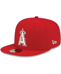 Men's New Era Red Los Angeles Angels Logo White 59FIFTY Fitted Hat