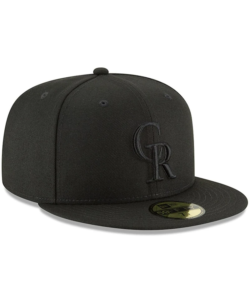 Men's New Era Black Colorado Rockies Primary Logo Basic 59FIFTY Fitted Hat