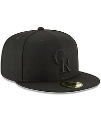 Men's New Era Black Colorado Rockies Primary Logo Basic 59FIFTY Fitted Hat