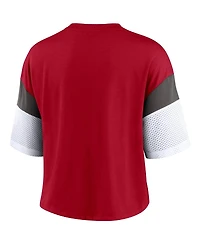 Women's Nike Red, White Tampa Bay Buccaneers Nickname Tri-Blend Performance Crop Top