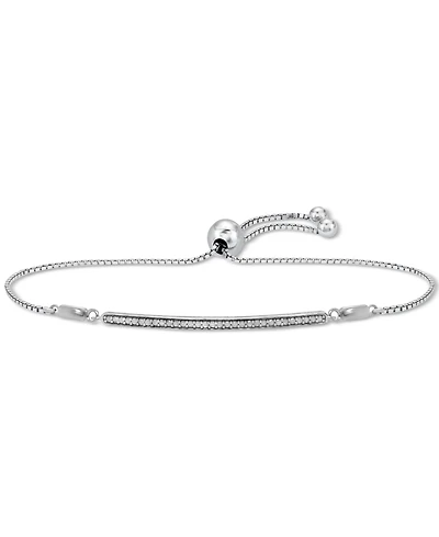 Diamond Bar Bolo Bracelet (1/6 ct. t.w.) in Sterling Silver