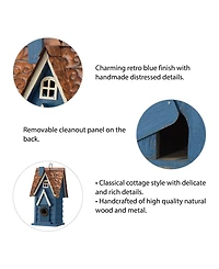 Glitzhome 12" Cottage Birdhouse