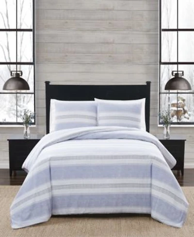 London Fog Stripe Flannel Comforter Sets