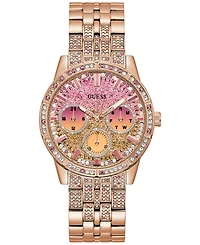 Guess Women's Glitz Rose Gold-Tone Stainless Steel Bracelet Watch 40mm