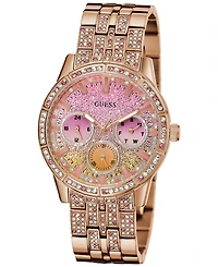 Guess Women's Glitz Rose Gold-Tone Stainless Steel Bracelet Watch 40mm