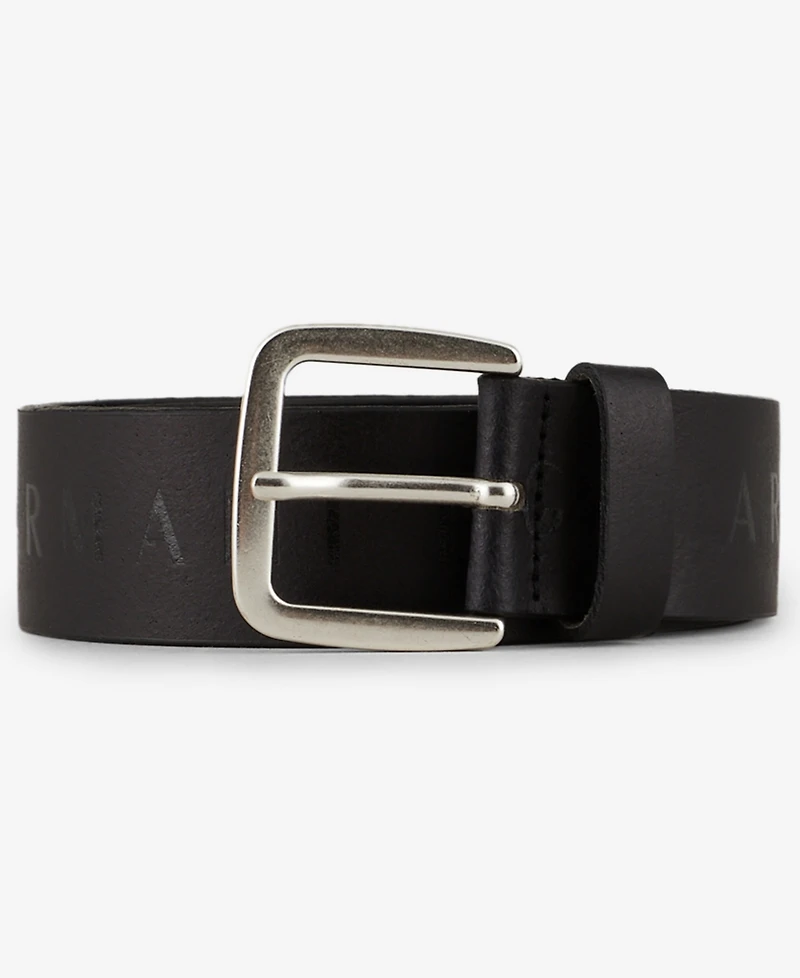 A|X Armani Exchange Men's Classic Logo Print Leather Belt