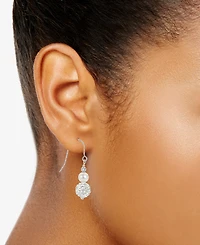 2-Pc. Set Cultured Freshwater Pearl (6-8mm) & Crystal Statement Necklace & Drop Earrings in Sterling Silver
