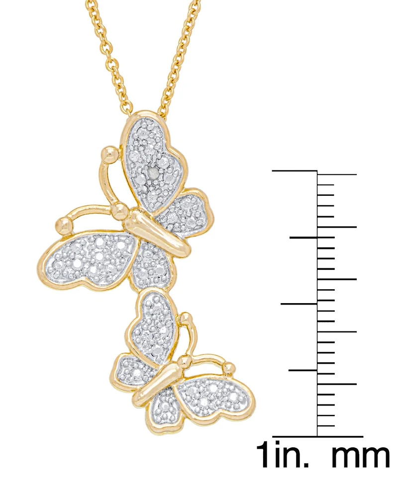 Macy's Women's Diamond Accent Butterfly Pendant Necklace