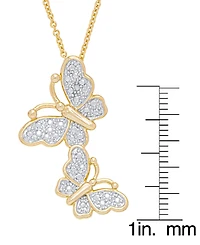 Macy's Women's Diamond Accent Butterfly Pendant Necklace