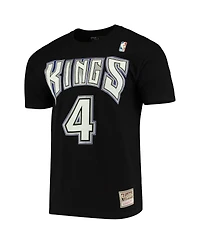 Men's Mitchell & Ness Chris Webber Black Sacramento Kings Hardwood Classics Name and Number Team T-shirt