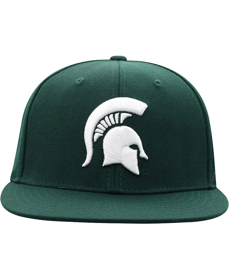 Men's Top of the World Green Michigan State Spartans Team Color Fitted Hat