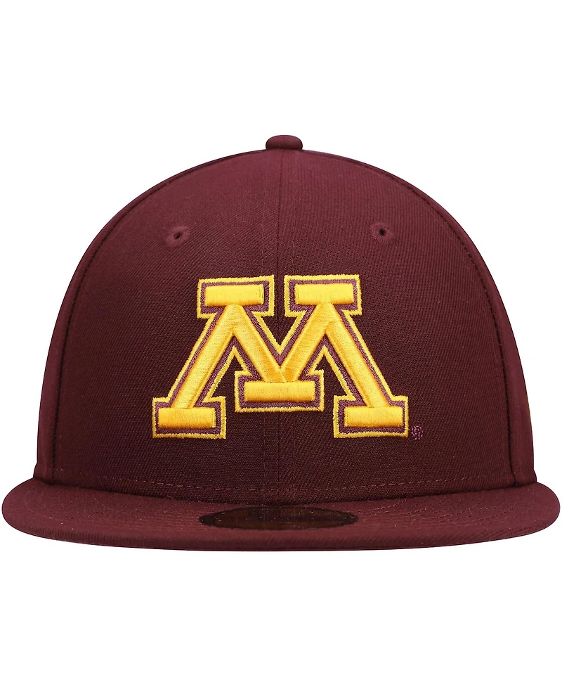 Men's New Era Maroon Minnesota Golden Gophers Logo Basic 59FIFTY Fitted Hat