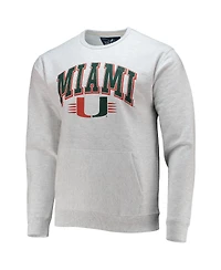 Men's League Collegiate Wear Heathered Gray Miami Hurricanes Upperclassman Pocket Pullover Sweatshirt