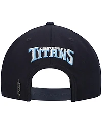Men's Pro Standard Navy Tennessee Titans Script Wordmark Snapback Hat