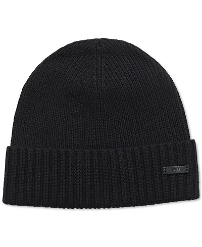 Boss by Hugo Boss Men's Virgin-Wool Beanie Hat