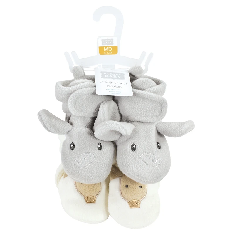 Hudson Baby Boys Unisex Cozy Animal-Inspired Fleece Footwear Duo