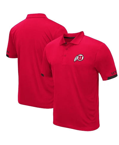 Men's Colosseum Red Utah Utes Logo Santry Polo Shirt