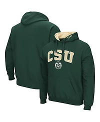Men's Colosseum Green Colorado State Rams Arch And Logo Pullover Hoodie