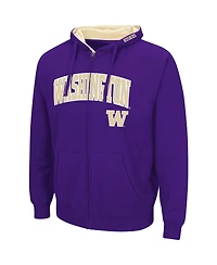 Men's Colosseum Purple Washington Huskies Arch Logo 3.0 Full-Zip Hoodie