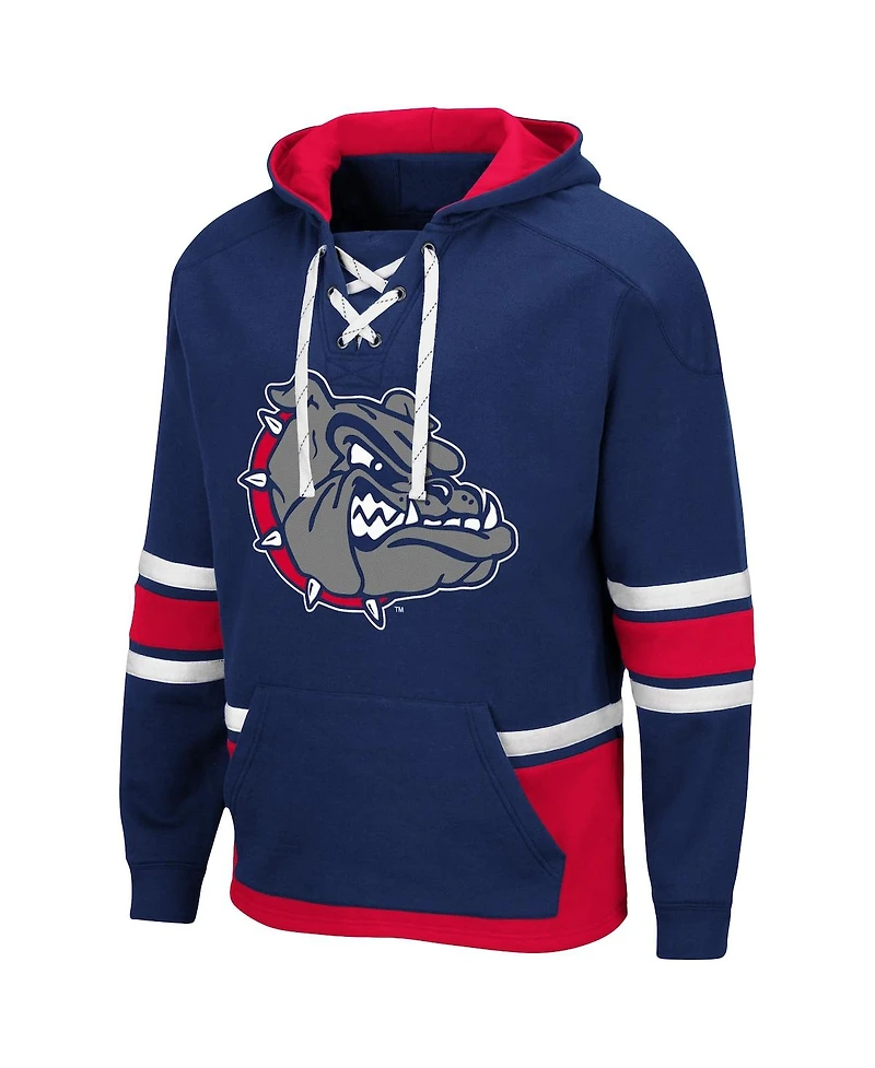 Men's Colosseum Navy Gonzaga Bulldogs Lace Up 3.0 Pullover Hoodie