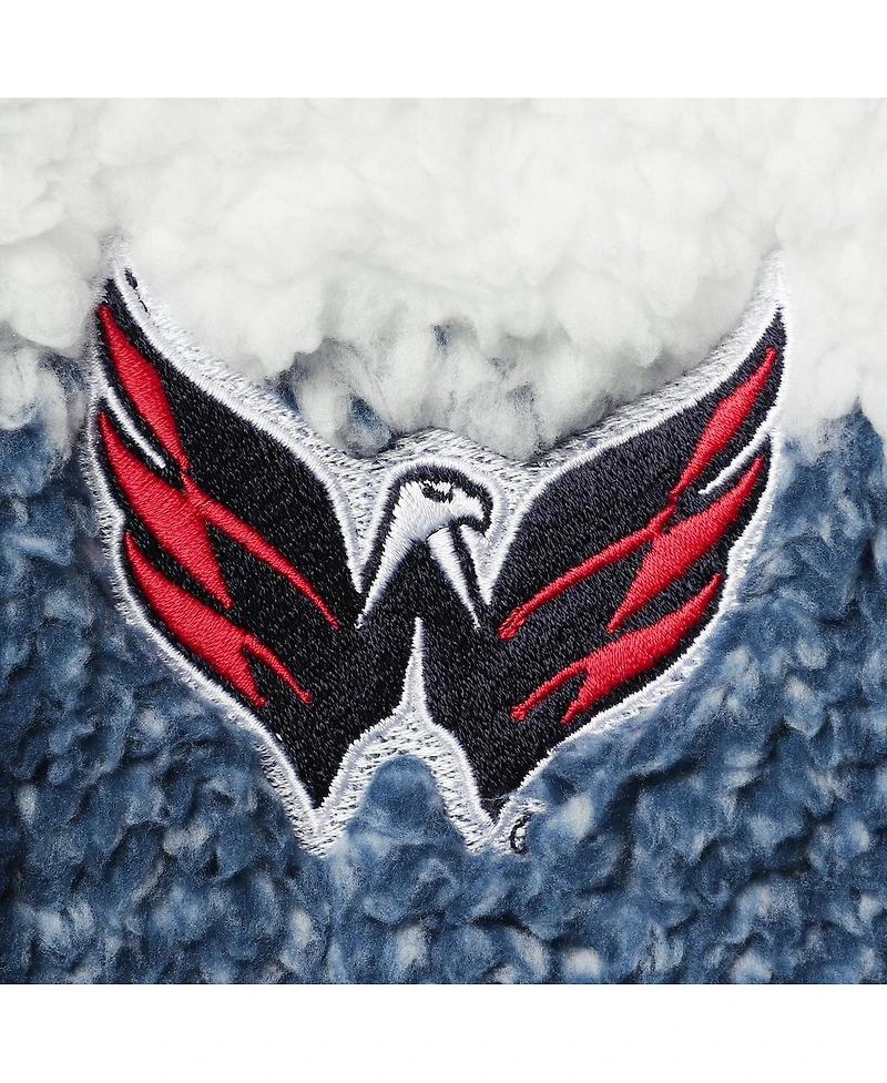 Women's G-iii 4Her by Carl Banks Navy, White Washington Capitals Plaid Sherpa Quarter-Zip Jacket