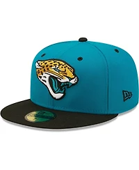 Men's New Era Teal, Black Jacksonville Jaguars Flipside 59Fifty Fitted Hat