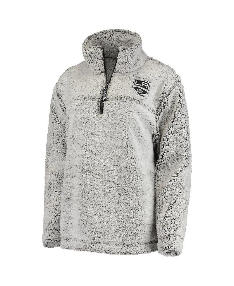 Women's G-iii 4Her by Carl Banks Gray Los Angeles Kings Sherpa Quarter-Zip Pullover Jacket