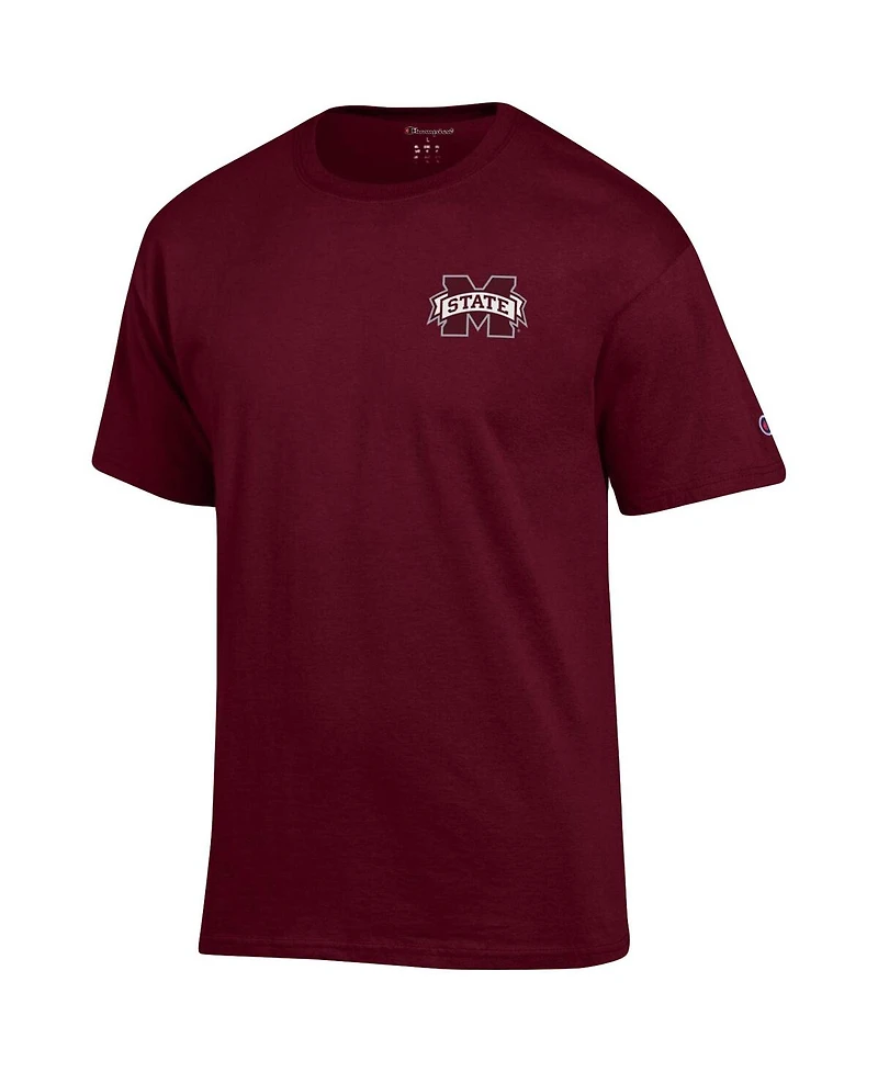 Men's Champion Maroon Mississippi State Bulldogs Stack 2-Hit T-shirt
