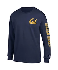 Men's Champion Navy Cal Bears Team Stack Long Sleeve T-shirt