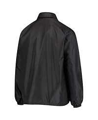 Men's Black Miami Dolphins Coaches Classic Raglan Full-Snap Windbreaker Jacket