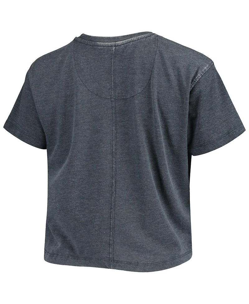 Women's Pressbox Navy Arizona Wildcats Edith Vintage-Like Burnout Crop T-shirt