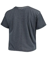 Women's Pressbox Navy Arizona Wildcats Edith Vintage-Like Burnout Crop T-shirt
