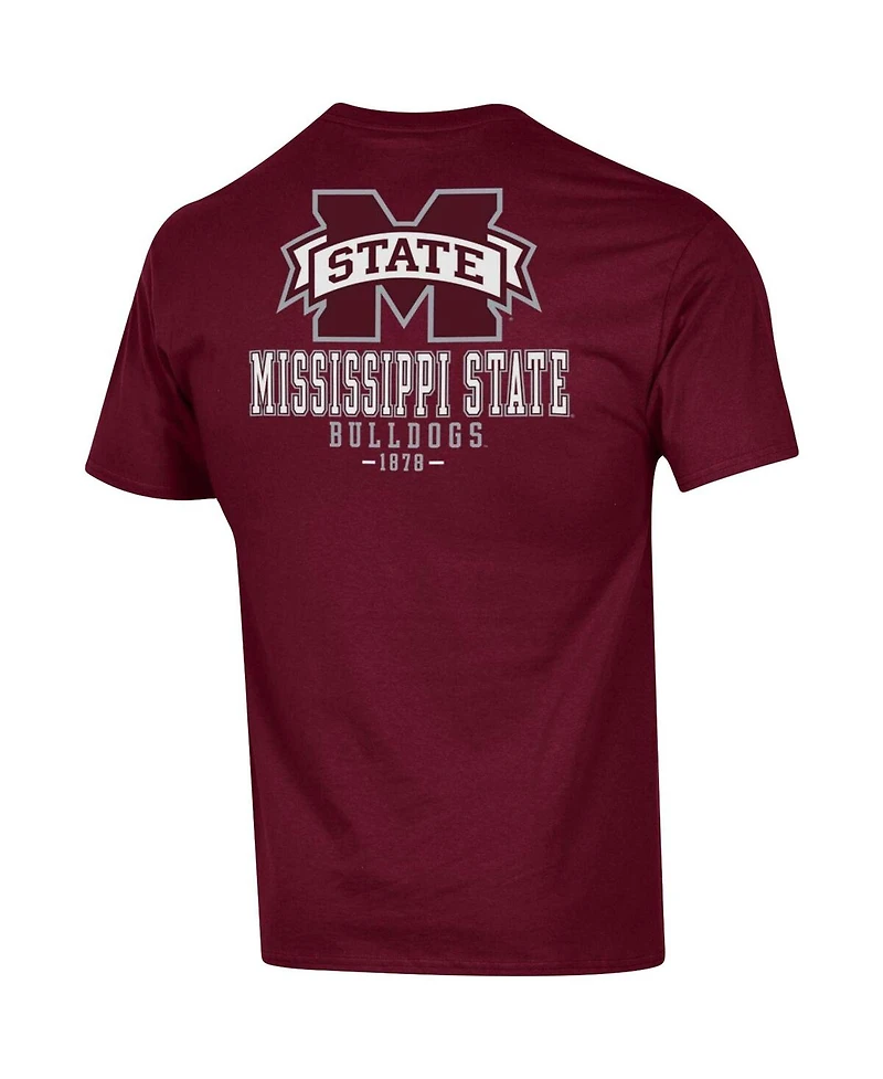 Men's Champion Maroon Mississippi State Bulldogs Stack 2-Hit T-shirt