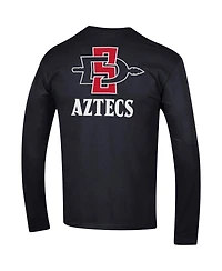 Men's Champion Black San Diego State Aztecs Team Stack Long Sleeve T-shirt