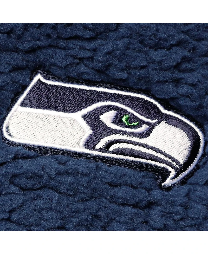 Women's G-iii 4Her by Carl Banks College Navy Seattle Seahawks Sherpa Quarter-Zip Jacket